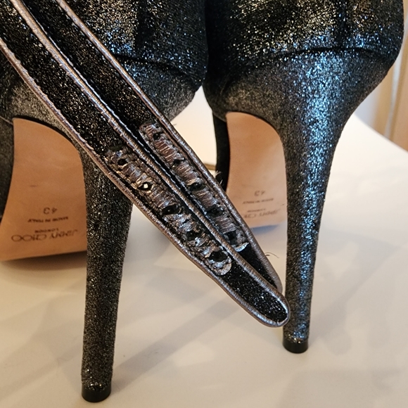 Jimmy Choo Annie Metallic Fabric Heels - Picture 10 of 10